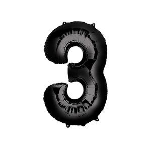 40 Inch Black Number "3" Balloon